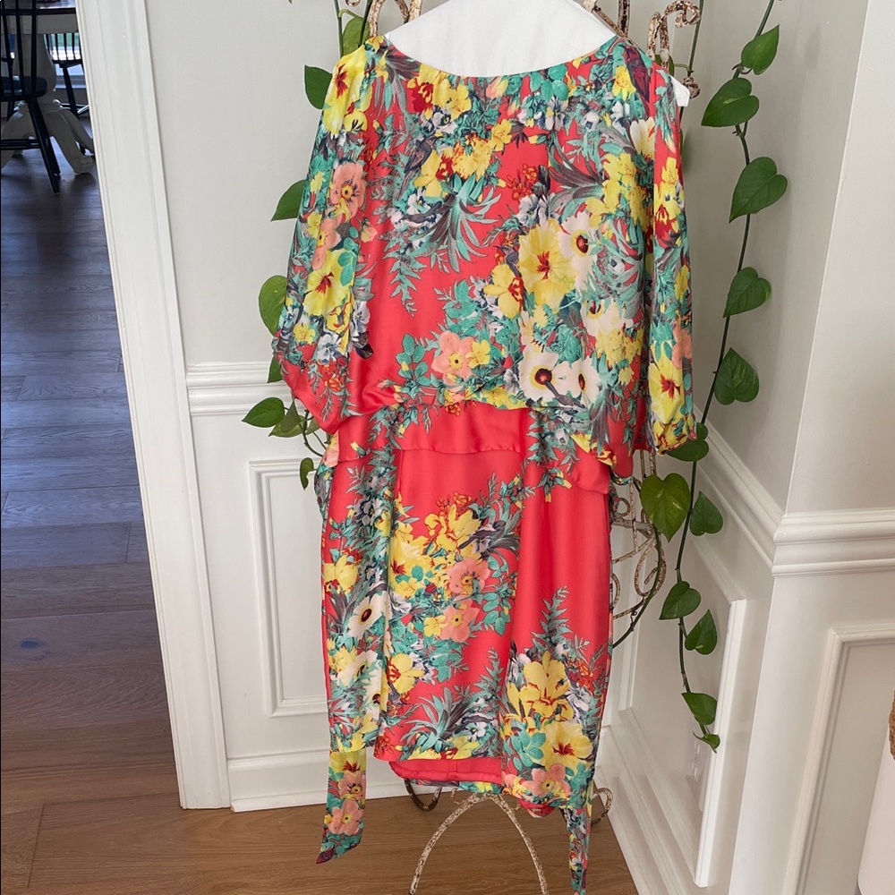 Bisou Bisou Red Floral Dress